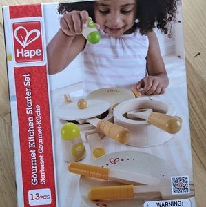 Hape Nontoxic Toddler Little Girl or Boy Kitchen Pots and Pans Set 13 pieces New